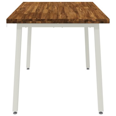 vidaXL 140x80x75cm Στερεό Ξύλο Ακακίας Φυσικό και Λευκό