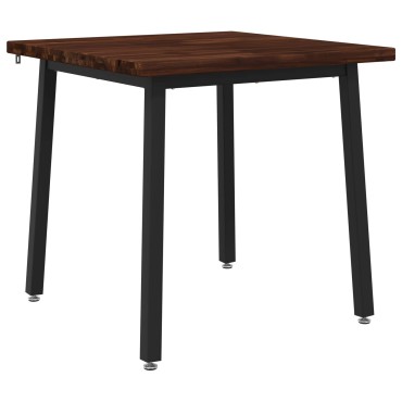 vidaXL 90x90x75cm Στερεό Ξύλο Ακακίας Σκούρο Καφέ και Μαύρο