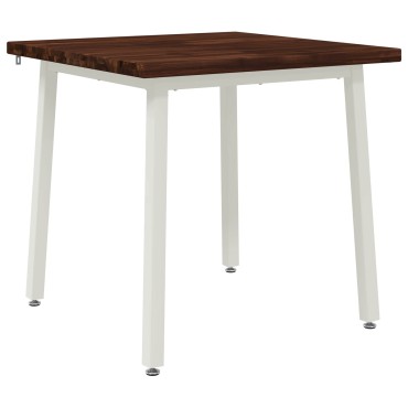 vidaXL 90x90x75cm Στερεό Ξύλο Ακακίας Σκούρο Καφέ και Λευκό