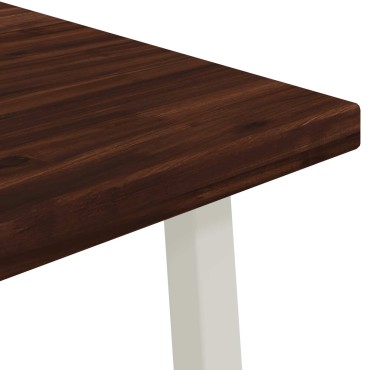 vidaXL 90x90x75cm Στερεό Ξύλο Ακακίας Σκούρο Καφέ και Λευκό