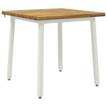 vidaXL 90x90x75cm Στερεό Ξύλο Ακακίας Λευκό τετράγωνο