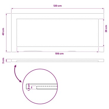 vidaXL Ορθογώνια Επιφάνεια Τραπεζιού 120x40x3,2cm Ορθογώνιος 1 τεμ.