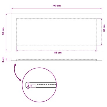 vidaXL Ορθογώνια Επιφάνεια Τραπεζιού 100x50x3,2cm Ορθογώνιος 1 τεμ.
