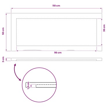 vidaXL Ορθογώνια Επιφάνεια Τραπεζιού 110x50x3,2cm Ορθογώνιος 1 τεμ.
