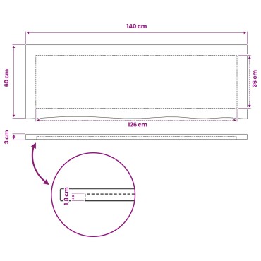 vidaXL Ορθογώνια Επιφάνεια Τραπεζιού 140x50x3,2cm Ορθογώνιος 1 τεμ.
