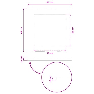 vidaXL Ορθογώνια Επιφάνεια Τραπεζιού 90x40x3,2cm Ορθογώνιος 1 τεμ.
