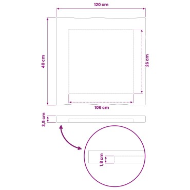 vidaXL Ορθογώνια Επιφάνεια Τραπεζιού 120x40x3cm Ορθογώνιος 1 τεμ.
