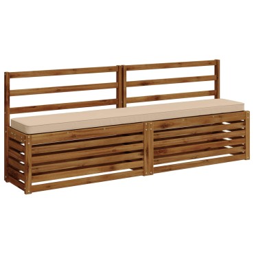 vidaXL Μαξιλάρια Πάγκου 2 Τεμαχίων VUGHT 2 pcs 100% Πολυεστέρας Κρεμ