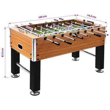 vidaXL Ποδοσφαιράκι Επιτ. Αν. Καφέ/Μαύρο 140x74,5x87,5 εκ. 60κ. Ατσάλι