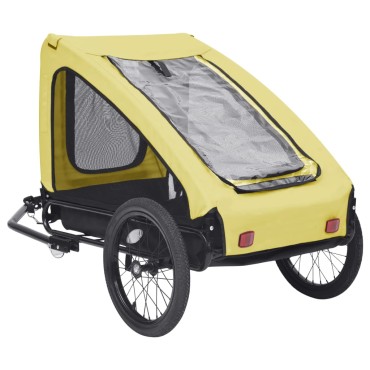 vidaXL Τρέιλερ Ποδηλάτου Μεταφοράς Κατοικίδιων Κίτρινο και Μαύρο