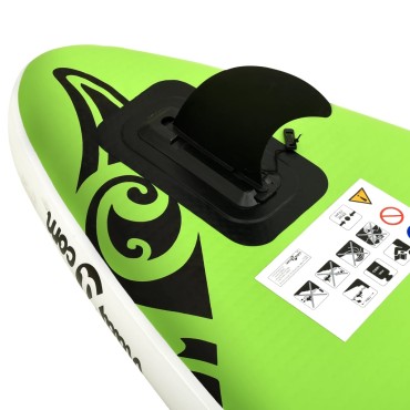 vidaXL Σανίδα SUP Φουσκωτή Σετ Πράσινη 305 x 76 x 15 εκ.