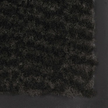 vidaXL Πατάκι Απορροφητικό Σκόνης Ορθογώνιο Μαύρο 80x120 εκ. Θυσανωτό