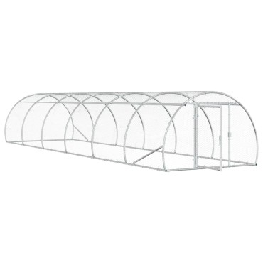 vidaXL Κοτέτσι Ασημί 600 x 150 x 100 εκ. Γαλβανισμένος Χάλυβας