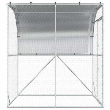 vidaXL Κοτέτσι Ασημί 200 x 200 x 215 εκ Γαλβανισμένος Χάλυβας