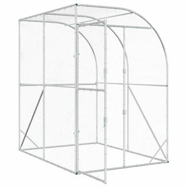 vidaXL Κοτέτσι Ασημί 200 x 200 x 215 εκ Γαλβανισμένος Χάλυβας