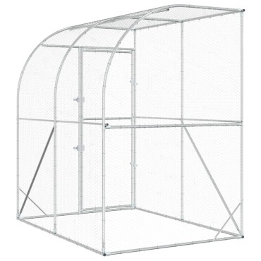 vidaXL Κοτέτσι Ασημί 200 x 200 x 215 εκ Γαλβανισμένος Χάλυβας