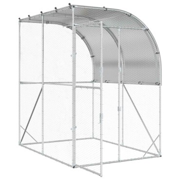 vidaXL Κοτέτσι Ασημί 200 x 200 x 215 εκ Γαλβανισμένος Χάλυβας
