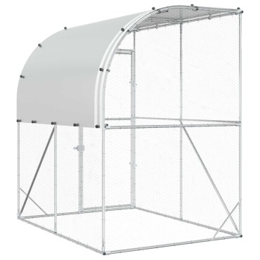 vidaXL Κοτέτσι Ασημί 200 x 200 x 215 εκ Γαλβανισμένος Χάλυβας