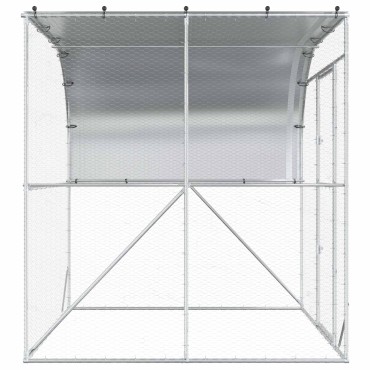 vidaXL Κοτέτσι Ασημί 200 x 200 x 215 εκ Γαλβανισμένος Χάλυβας