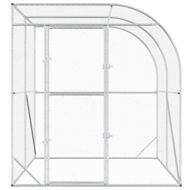 vidaXL Κοτέτσι Ασημί 200 x 200 x 215 εκ Γαλβανισμένος Χάλυβας