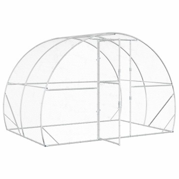 vidaXL Κοτέτσι Ασημί 200 x 300 x 200 cm Γαλβανισμένος Χάλυβας