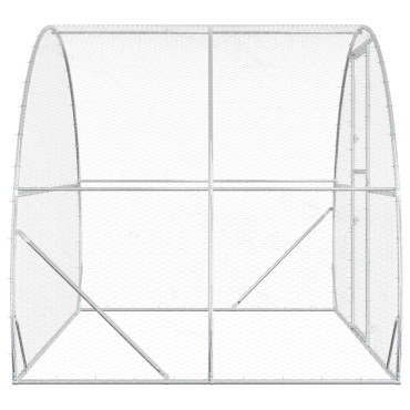 vidaXL Κοτέτσι Ασημί 200 x 300 x 200 cm Γαλβανισμένος Χάλυβας