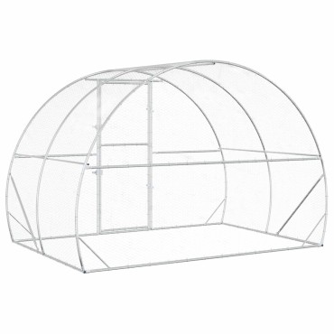 vidaXL Κοτέτσι Ασημί 200 x 300 x 200 cm Γαλβανισμένος Χάλυβας
