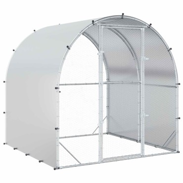 vidaXL Κοτέτσι Ασημί 200 x 200 x 200 cm Γαλβανισμένος Χάλυβας
