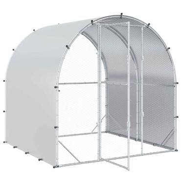 vidaXL Κοτέτσι Ασημί 200 x 200 x 200 cm Γαλβανισμένος Χάλυβας