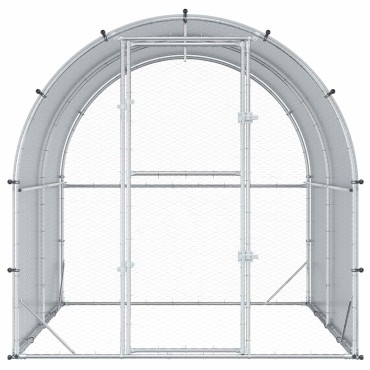 vidaXL Κοτέτσι Ασημί 200 x 200 x 200 cm Γαλβανισμένος Χάλυβας