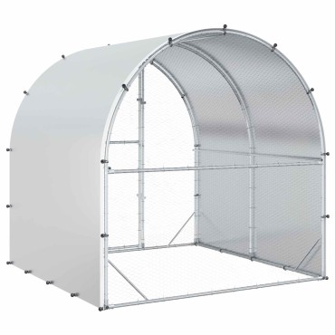 vidaXL Κοτέτσι Ασημί 200 x 200 x 200 cm Γαλβανισμένος Χάλυβας