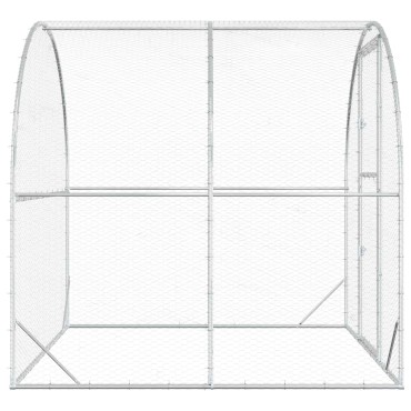 vidaXL Κοτέτσι Ασημί 200 x 200 x 200 cm Γαλβανισμένος Χάλυβας