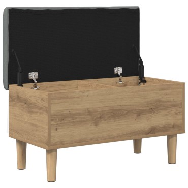 vidaXL Παγκάκι αποθήκευσης με μαξιλάρι Artisan Δρυς 82x42x46 εκ 1 τεμ.