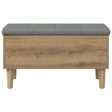 vidaXL Παγκάκι αποθήκευσης με μαξιλάρι Artisan Δρυς 82x42x46 εκ 1 τεμ.