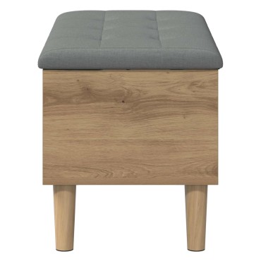 vidaXL Παγκάκι αποθήκευσης με μαξιλάρι Artisan Δρυς 82x42x46 εκ 1 τεμ.