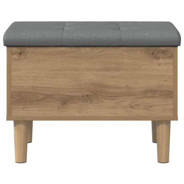 vidaXL Παγκάκι αποθήκευσης με μαξιλάρι Artisan Δρυς 62x42x46 εκ 1 τεμ.