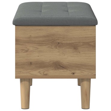 vidaXL Παγκάκι αποθήκευσης με μαξιλάρι Artisan Δρυς 62x42x46 εκ 1 τεμ.
