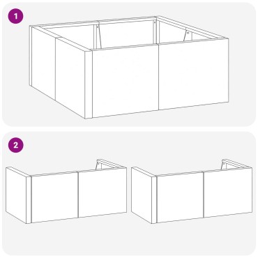 vidaXL Τοίχος Στήριξης 4 τμχ. 100 x 100 x 30 cm Ατσάλι Λευκό