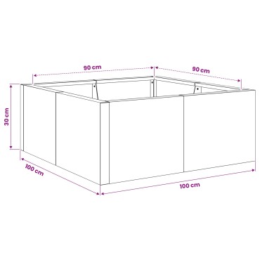 vidaXL Τοίχος Στήριξης 4 τμχ. 100 x 100 x 30 cm Ατσάλι Λευκό