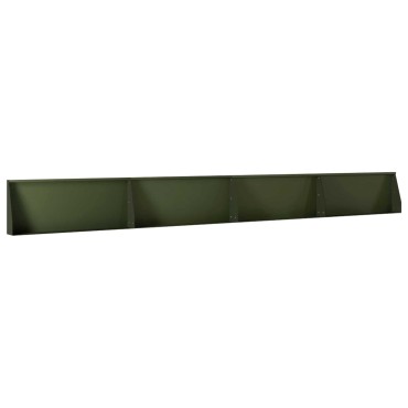 vidaXL Τοίχος Στήριξης 4 τμχ. 100 x 12 x 50 εκ Ατσάλι Λαδί