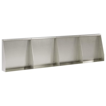 vidaXL Τοίχος Στήριξης 4 τμχ. 40 x 12 x 30 εκ. Ανοξείδωτο Ατσάλι Ασημί