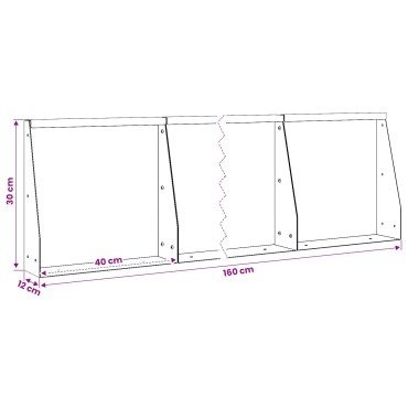 vidaXL Τοίχος Στήριξης 4 τμχ. 40 x 12 x 30 εκ. Ανοξείδωτο Ατσάλι Ασημί