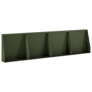 vidaXL Τοίχος Στήριξης 4 τμχ. 40 x 12 x 30 εκ. Ατσάλι Λαδί