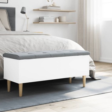 vidaXL Παγκάκι Αποθήκευσης Λευκό 102x42x46cm από Επεξεργ. Ξύλο 1 τεμ.