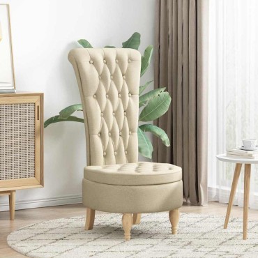 vidaXL Καναπέ με κουβέρτα Κρεμ 56,5 x 70 x 110 εκ ύφασμα