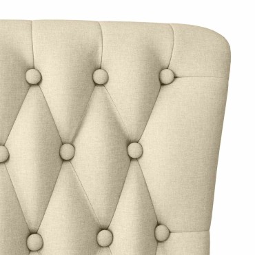 vidaXL Καναπέ με κουβέρτα Κρεμ 56,5 x 70 x 110 εκ ύφασμα