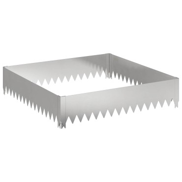 vidaXL Περίγραμμα γκαζόν 100 x 100 x 20 cm Ατσάλι Ασημί