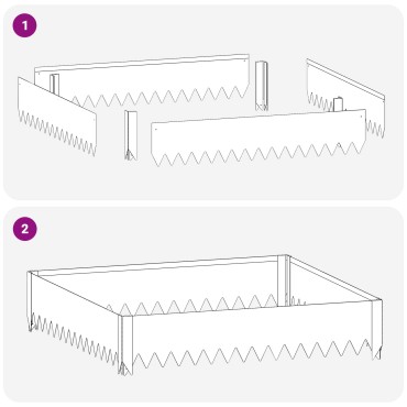 vidaXL Περίγραμμα γκαζόν 100 x 100 x 20 cm Ατσάλι Ασημί