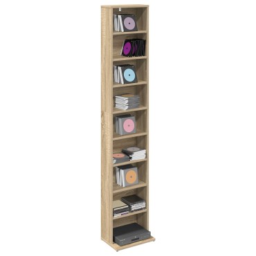 vidaXL Ντουλάπα CD Sonoma Δρυς 33x23,5x175cm Επεξεργασμένο Ξύλο