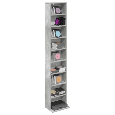 vidaXL Ντουλάπα CD Γκρι Σκυροδέματος 33x23,5x175cm